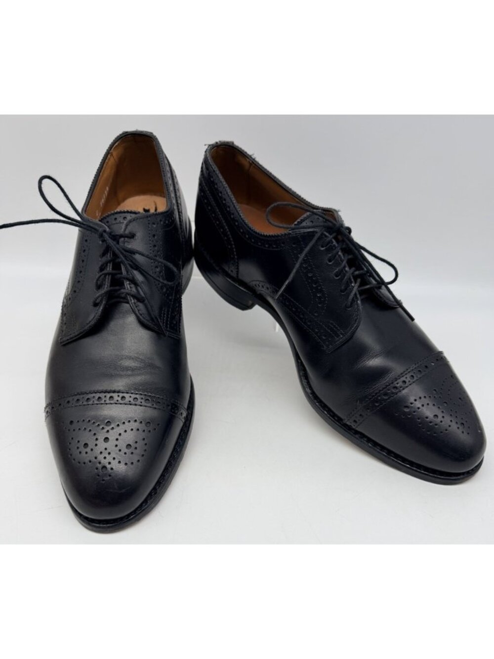 Allen Edmonds Sanford Dress Shoes Oxfords Brogues Black Leather Mens Size 10D